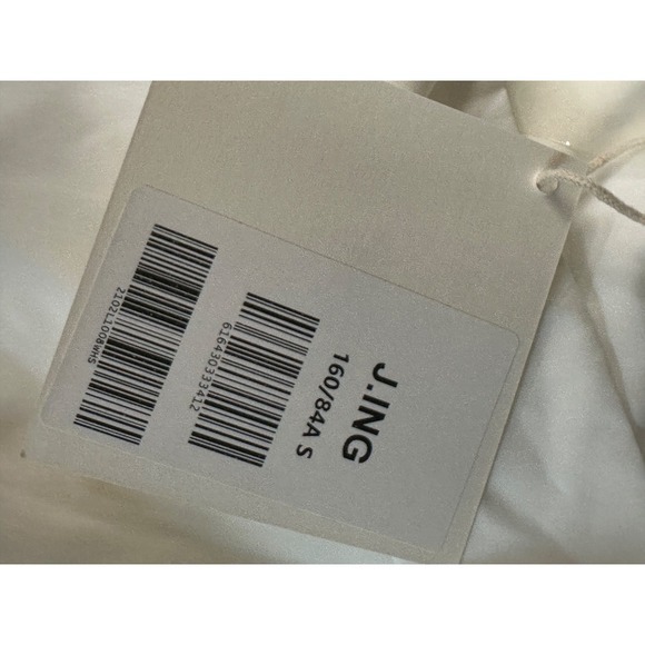 J. ING White Babydoll Mini Dress S Long Puff Sleeve Square Neck NWT Lined - Picture 9 of 13